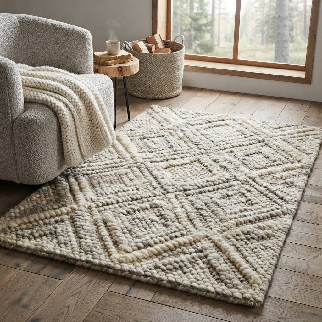 Rug "Nordic Nomad" (Textured Pile Wool, 160x230 cm)